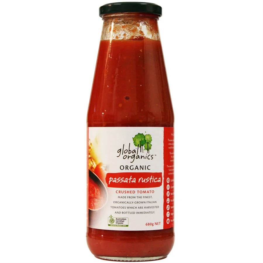 Global Organics | Tomatoes Crushed ( Passata Rustica) Glass 680g