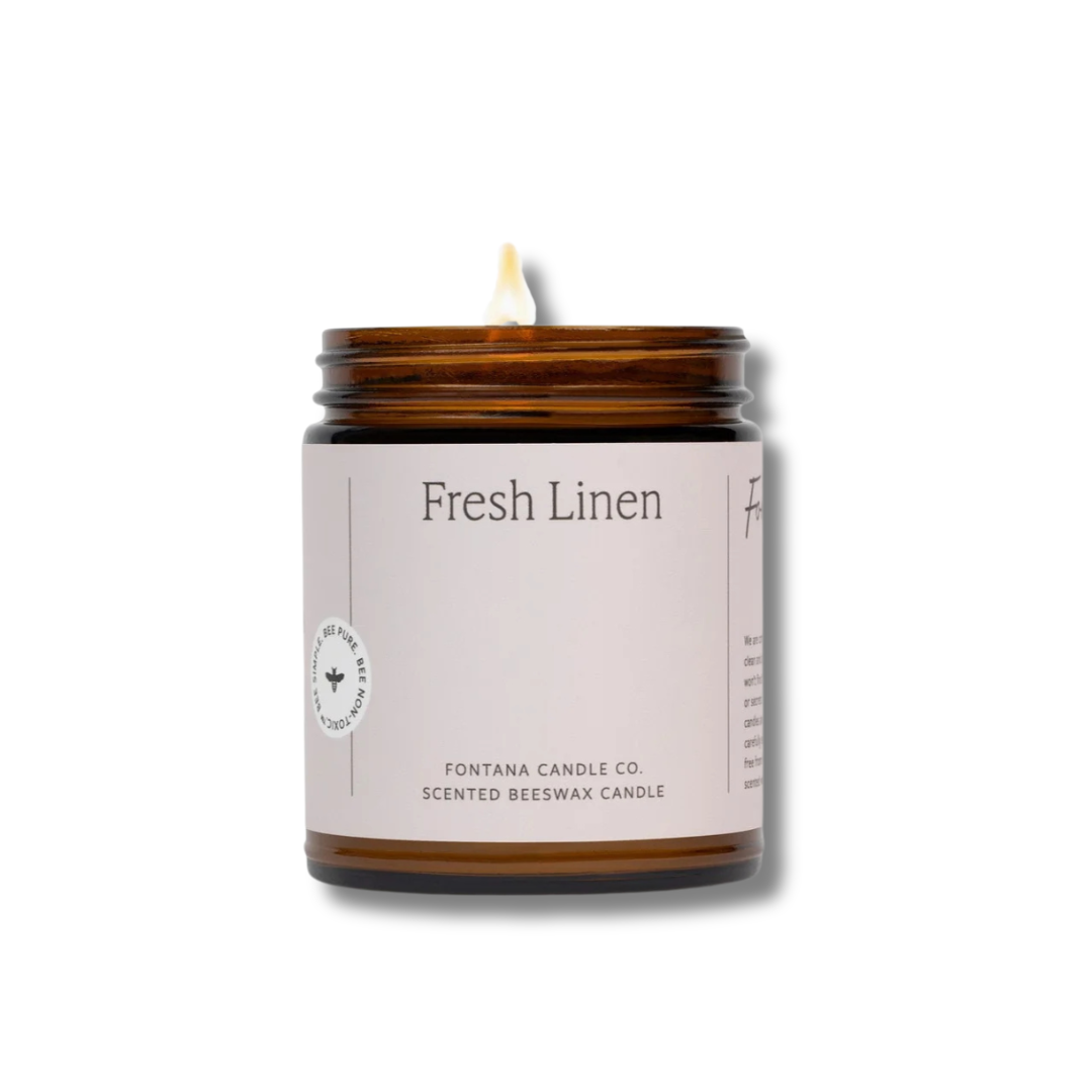 Fontana Candle Co. | Fresh Linen | Beeswax Wooden Wick Candle