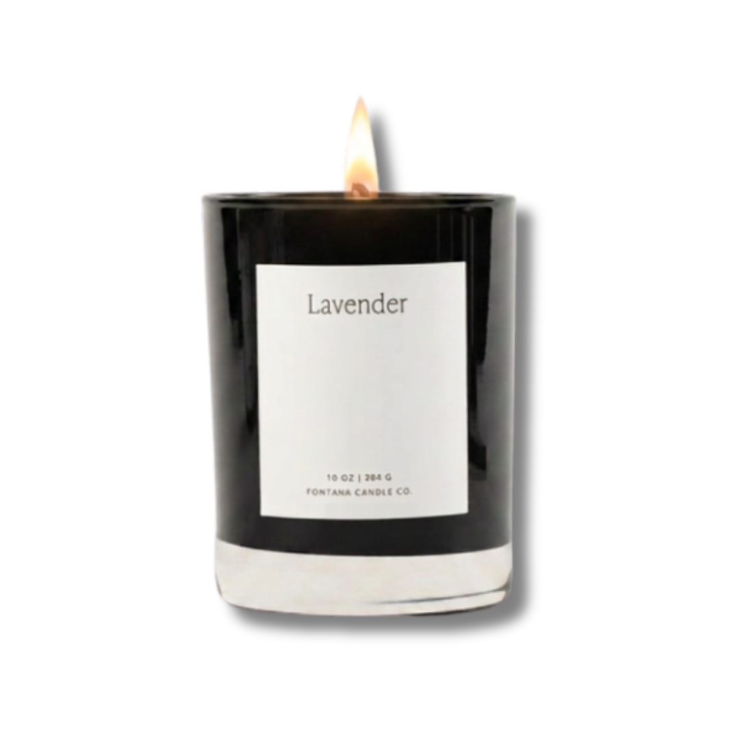 Fontana Candle Co. | Lavender | Beeswax & Essential Oil Noir Black Glass Candle