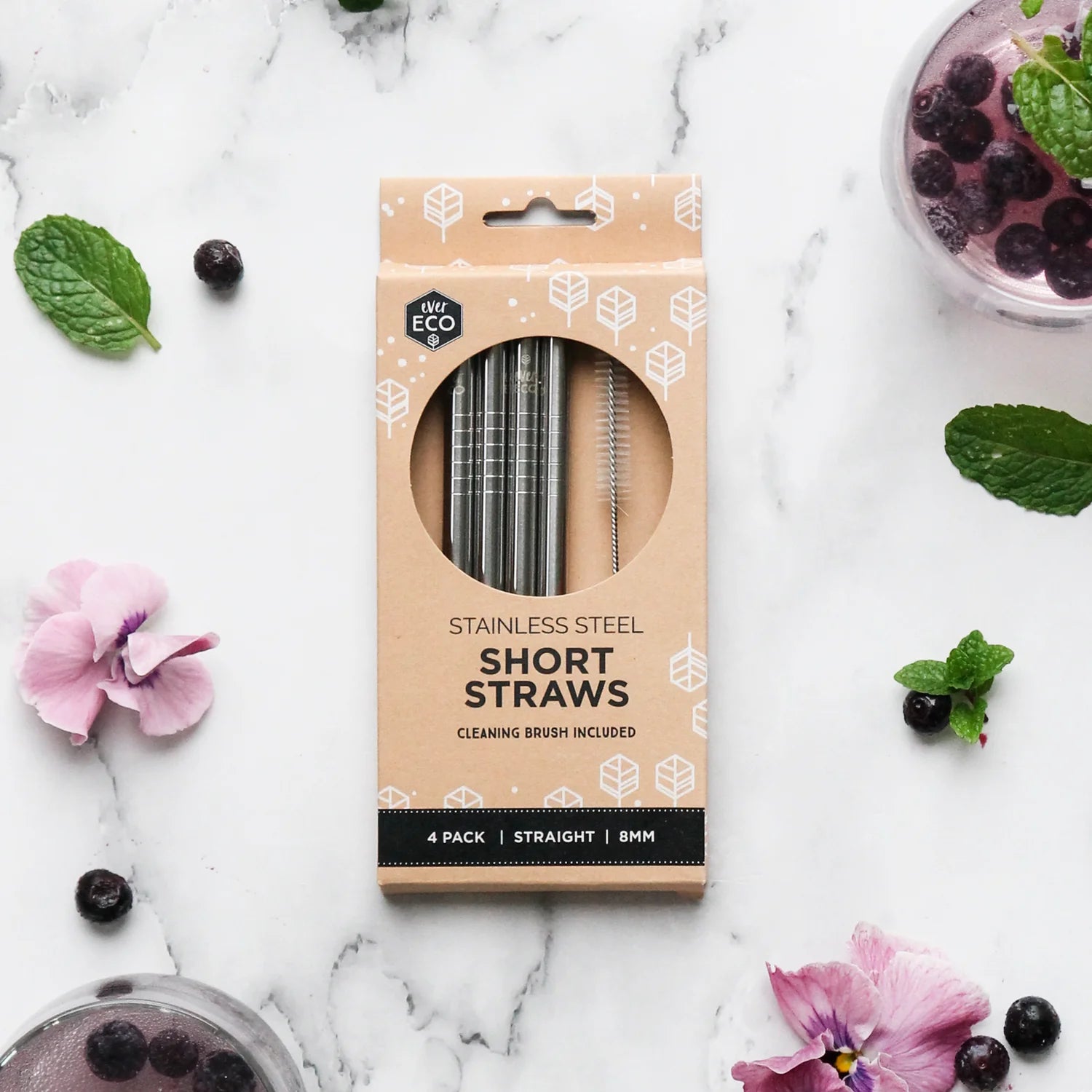 Ever Eco | Stainless Steel Short Straws 4pk