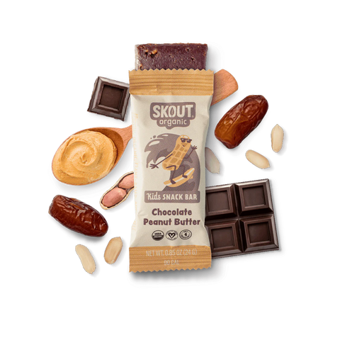 Skout Organic Chocolate Peanut Butter Kids Bar x 6