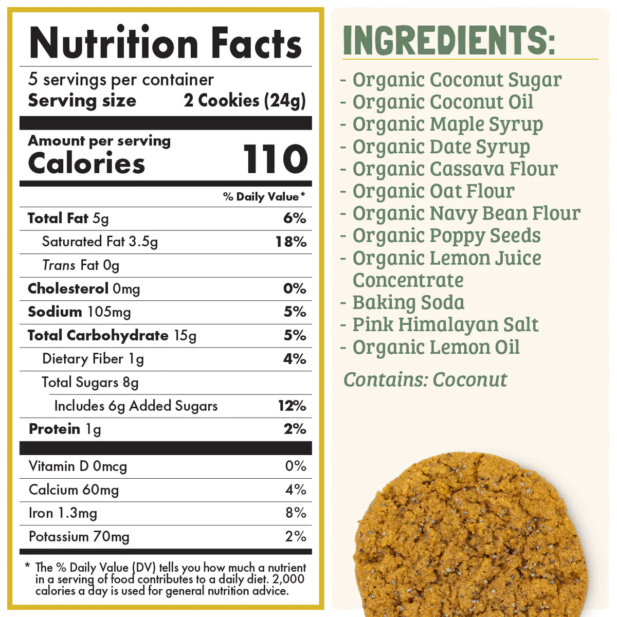 Skout Organic | Soft Baked Cookie | Lemon Poppyseed