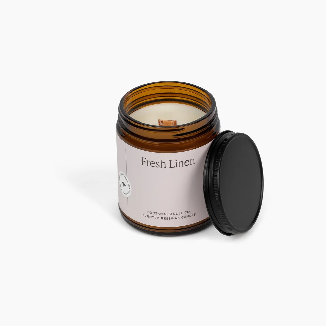 Fontana Candle Co. | Fresh Linen | Beeswax Wooden Wick Candle