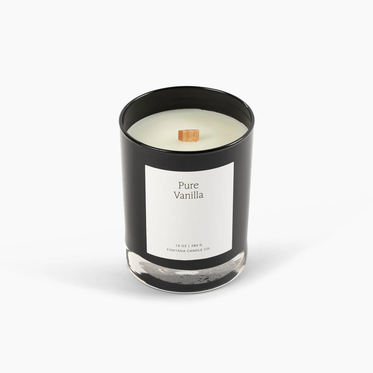 Fontana Candle Co. | Pure Vanilla | Beeswax & Essential Oil Noir Black Glass Candle