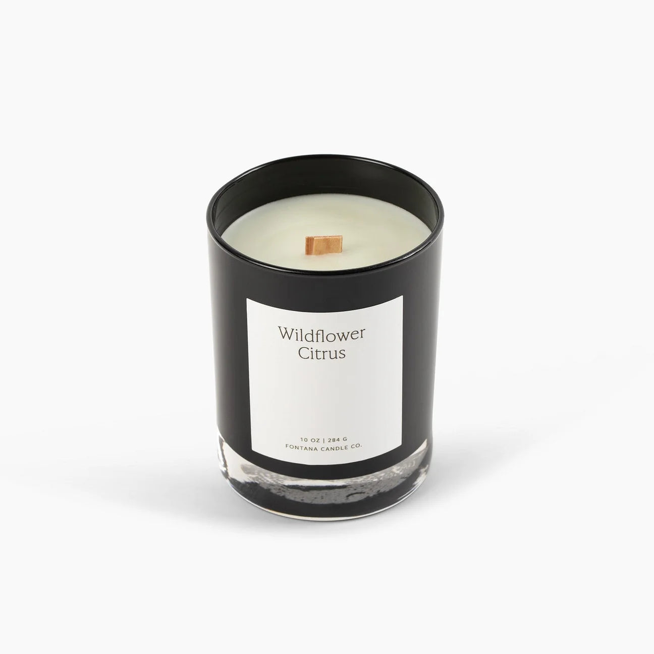 Fontana Candle Co. | Wildflower Citrus | Beeswax & Essential Oil Noir Black Glass Candle
