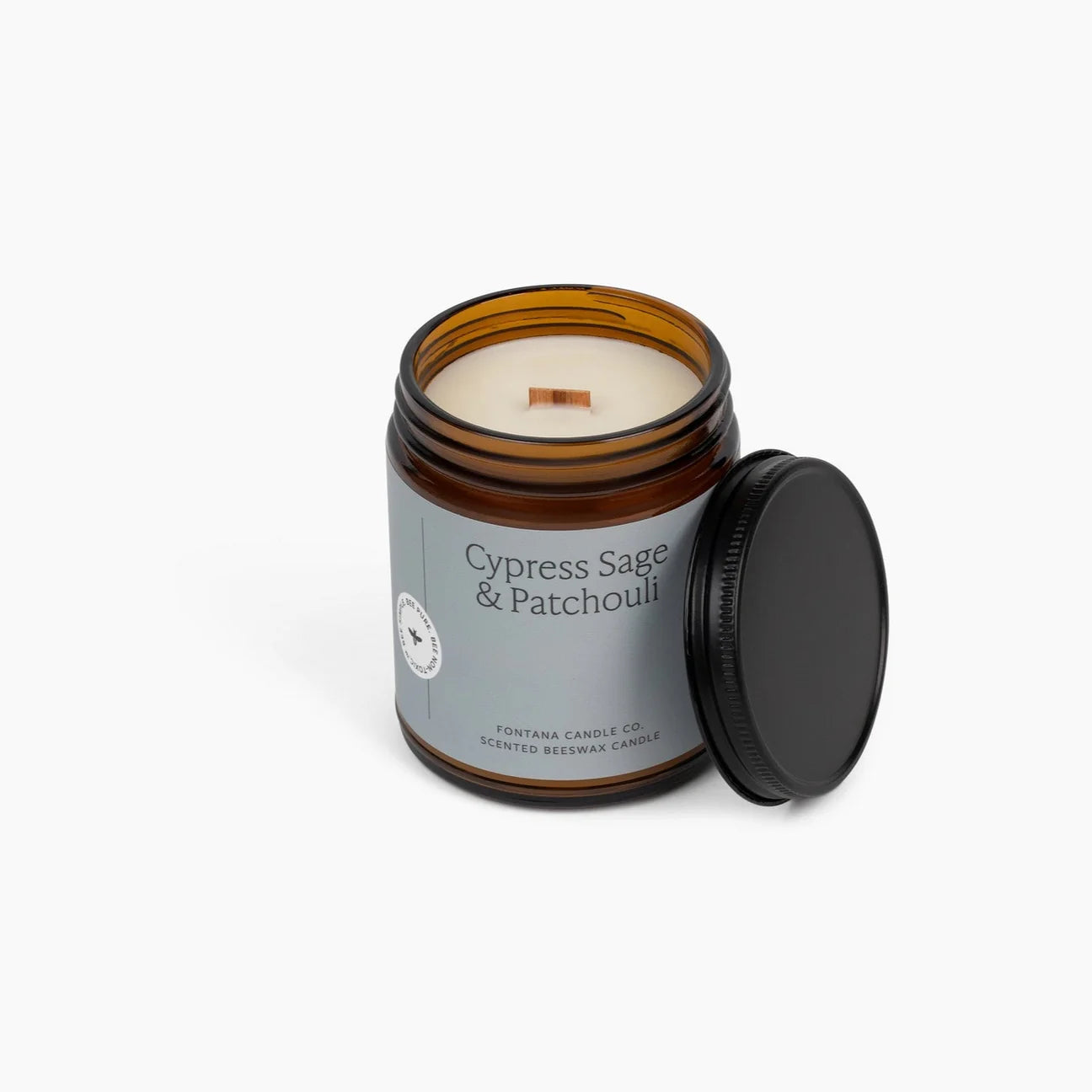 Fontana Candle Co. | Cypress Sage & Patchouli | Beeswax Wooden Wick Candle