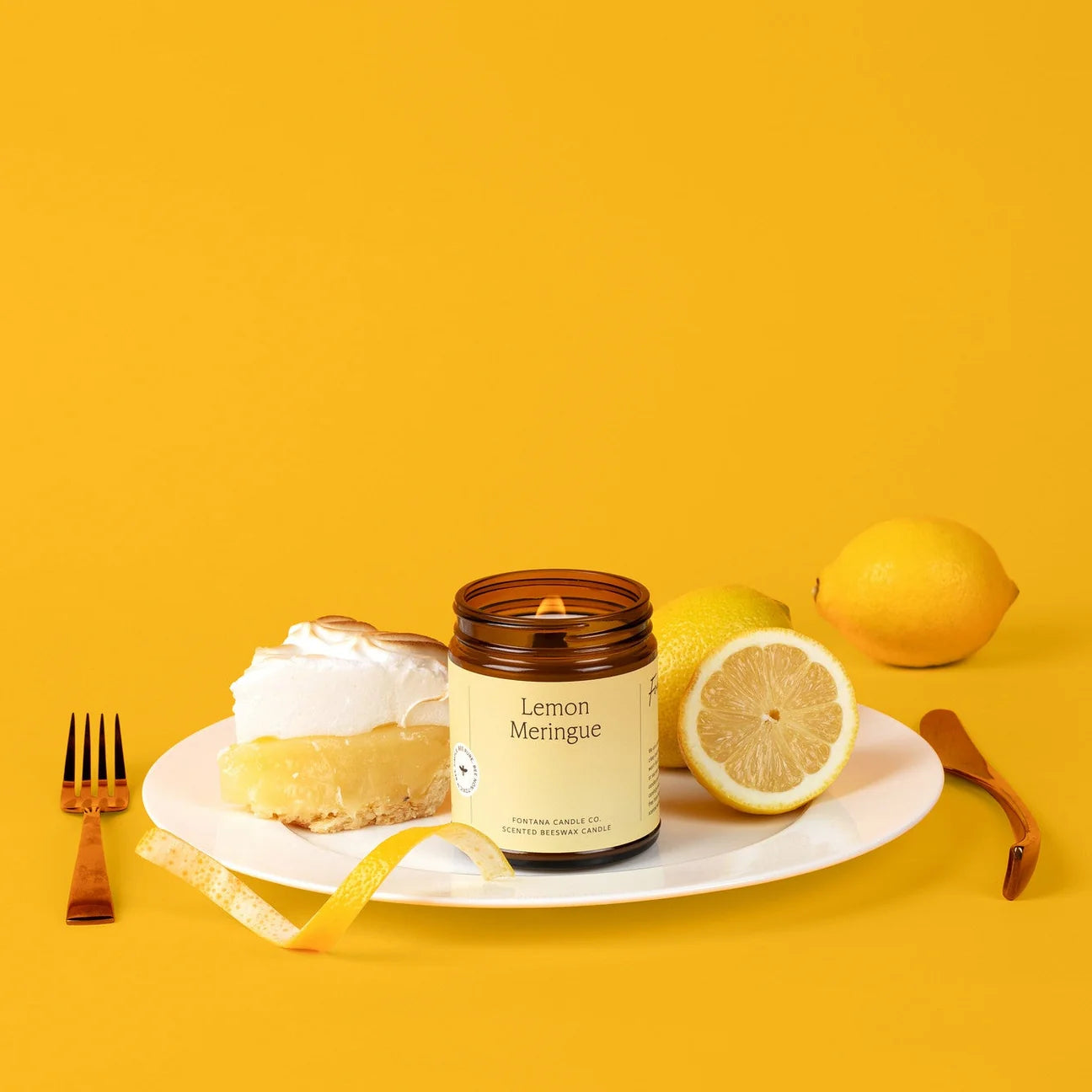 Fontana Candle Co. | Lemon Meringue | Beeswax Wooden Wick Candle