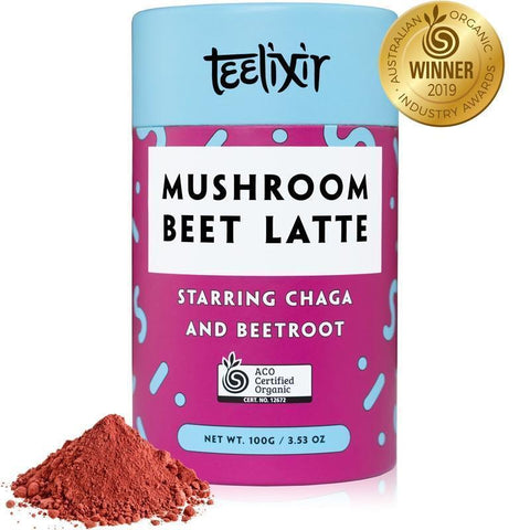 Teelixir Mushroom Beet Latte with Chaga