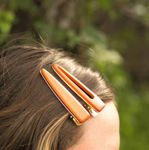 Brush it on Wooden Hair Clips (2 pcs)