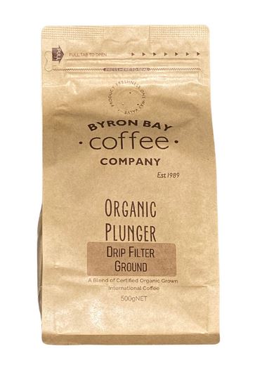 Byron Bay Coffee Organic – Mycotoxin free – Plunger Drip Filter Ground 500g
