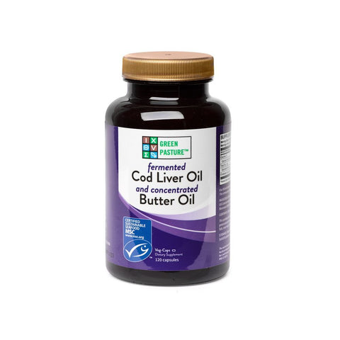 Green Pasture Fermented Cod Liver Oil & Concentrated Butter Oil Blend - MSC Certified 120 capsules