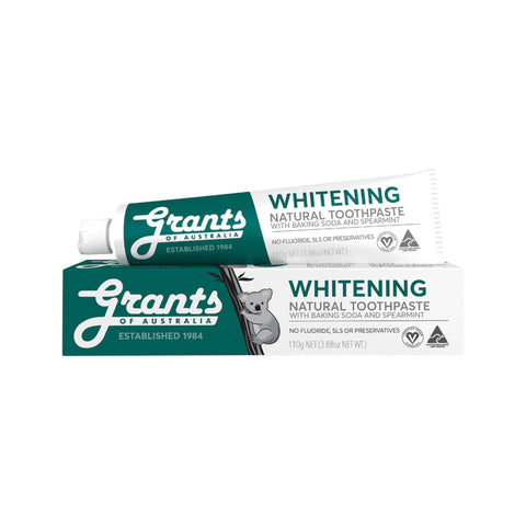GRANTS Natural Toothpaste Whitening with Baking Soda & Spearmint (Fluoride Free) 110g