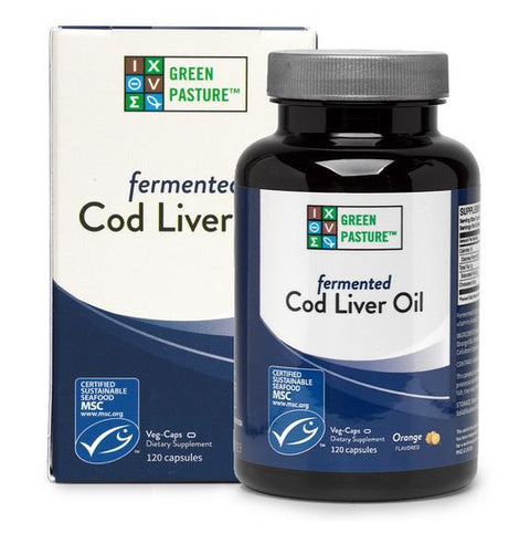 Green Pasture Fermented Cod Liver Oil Capsules – Orange – MSC Certified