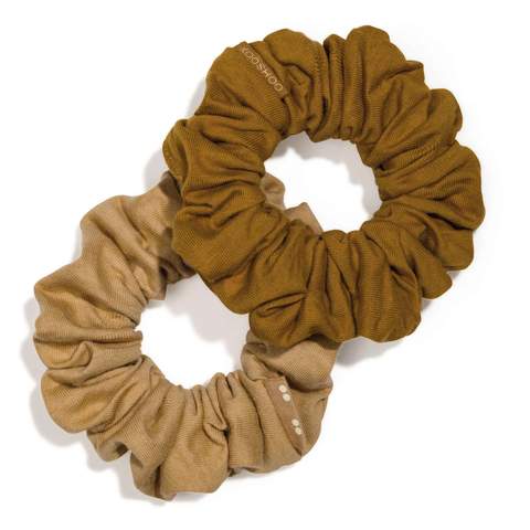 KOOSHOO Plastic-Free Hair Scrunchies Gold Sand (Organic) 2 pack