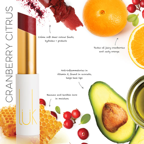 Lük Beautifood Cranberry Citrus Natural Lipstick