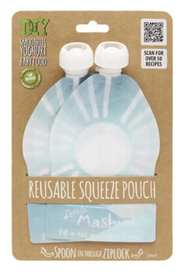 LITTLE MASHIES Reusable Squeeze Pouch Sun (2 x 130ml)