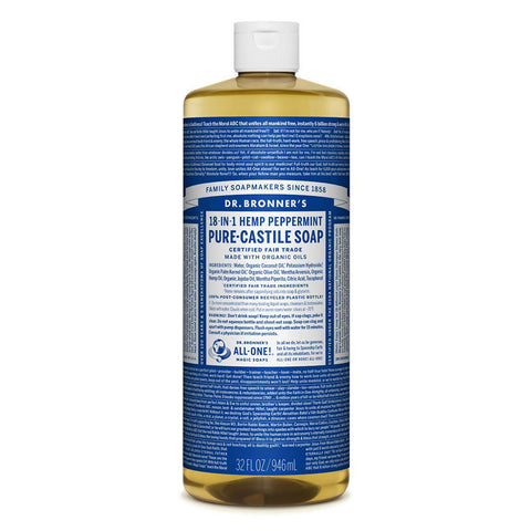 Dr Bronner's Pure Castile Liquid Soap Peppermint (Hemp 18-in-1)