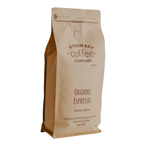 Byron Bay Coffee Company Certified Organic Espresso Coffee Beans (mycotoxin free) 1kg