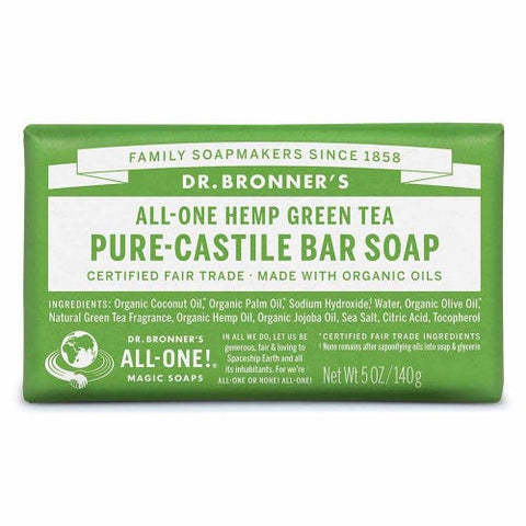 Dr Bronner's Pure-Castile Bar Soap - Green Tea 140g