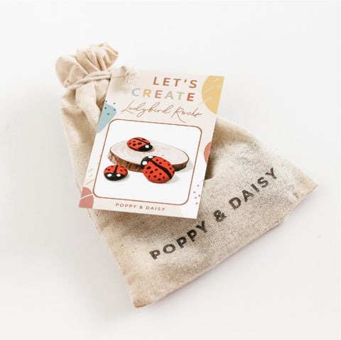 Poppy and Daisy Ladybird Rocks Mini Eco Bags