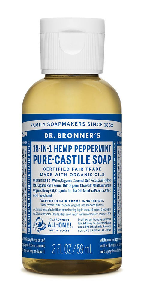 Dr Bronner's Pure Castile Liquid Soap Peppermint (Hemp 18-in-1)