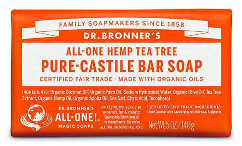Dr Bronner's Pure-Castile Soap Bar - Tea Tree 140g