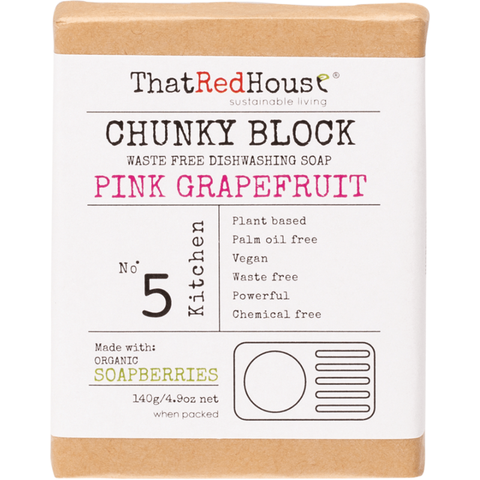 THAT RED HOUSE Chunky Block Dishwashing Soap Pink Grapefruit 140g