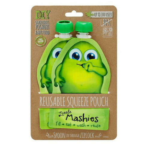 LITTLE MASHIES Reusable Squeeze Pouch 2x130ml